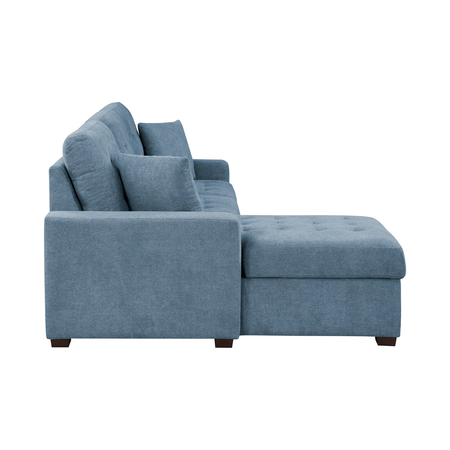 Homelegance Waitsfield Blue Textured 2-Piece Sectional Sofa with Pull-Out Bed 9816BU-2LCRL