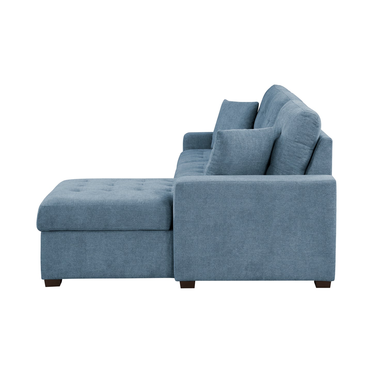 Homelegance Waitsfield Sectional Sofa Blue Textured Fabric with Pull-Out Bed 9816BU-2LLRC