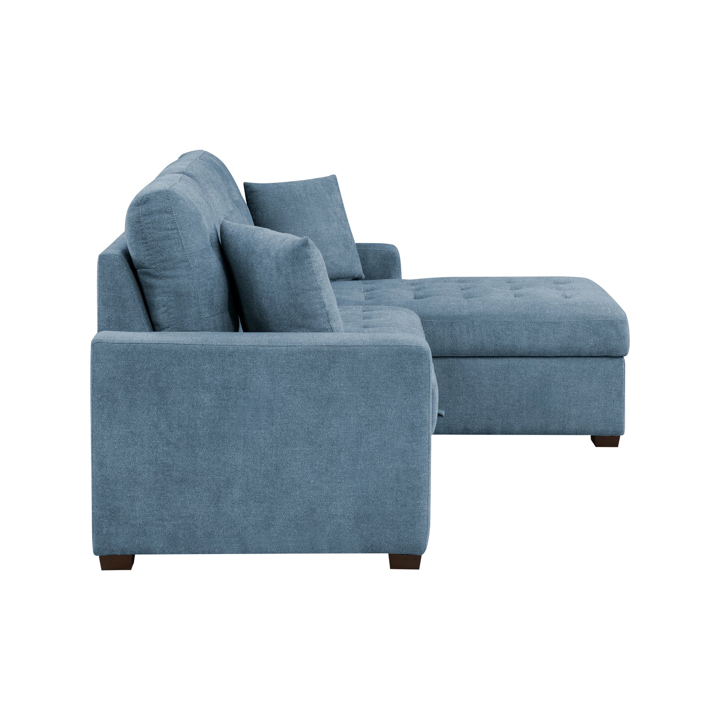 Homelegance Waitsfield Sectional Sofa Blue Textured Fabric with Pull-Out Bed 9816BU-2LLRC