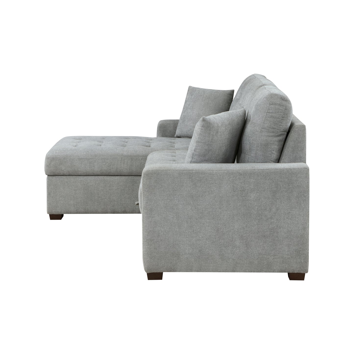 Homelegance Waitsfield Gray Textured 2-Piece Sectional Sofa with Pull-Out Bed 9816GY-2LCRL