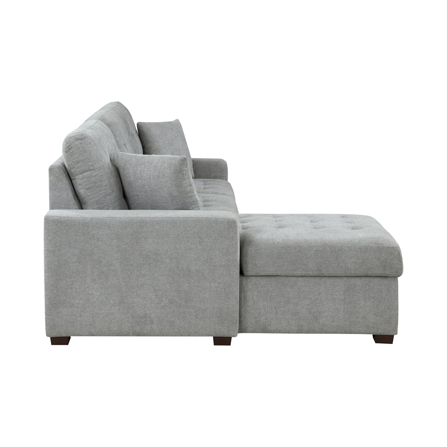 Homelegance Waitsfield Gray Textured 2-Piece Sectional Sofa with Pull-Out Bed 9816GY-2LCRL
