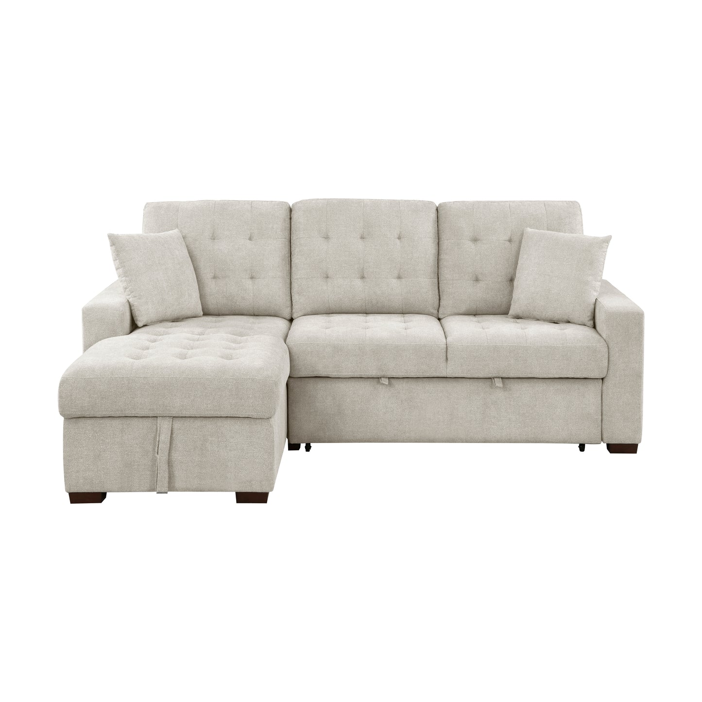 Homelegance Waitsfield Sand Sectional Sofa with Pull-Out Bed and Storage 9816SN-2LCRL