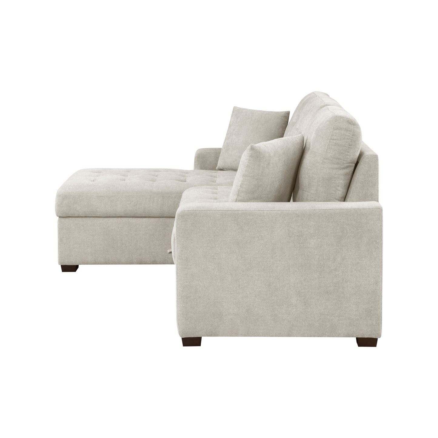 Homelegance Waitsfield Sand Sectional Sofa with Pull-Out Bed and Storage 9816SN-2LCRL