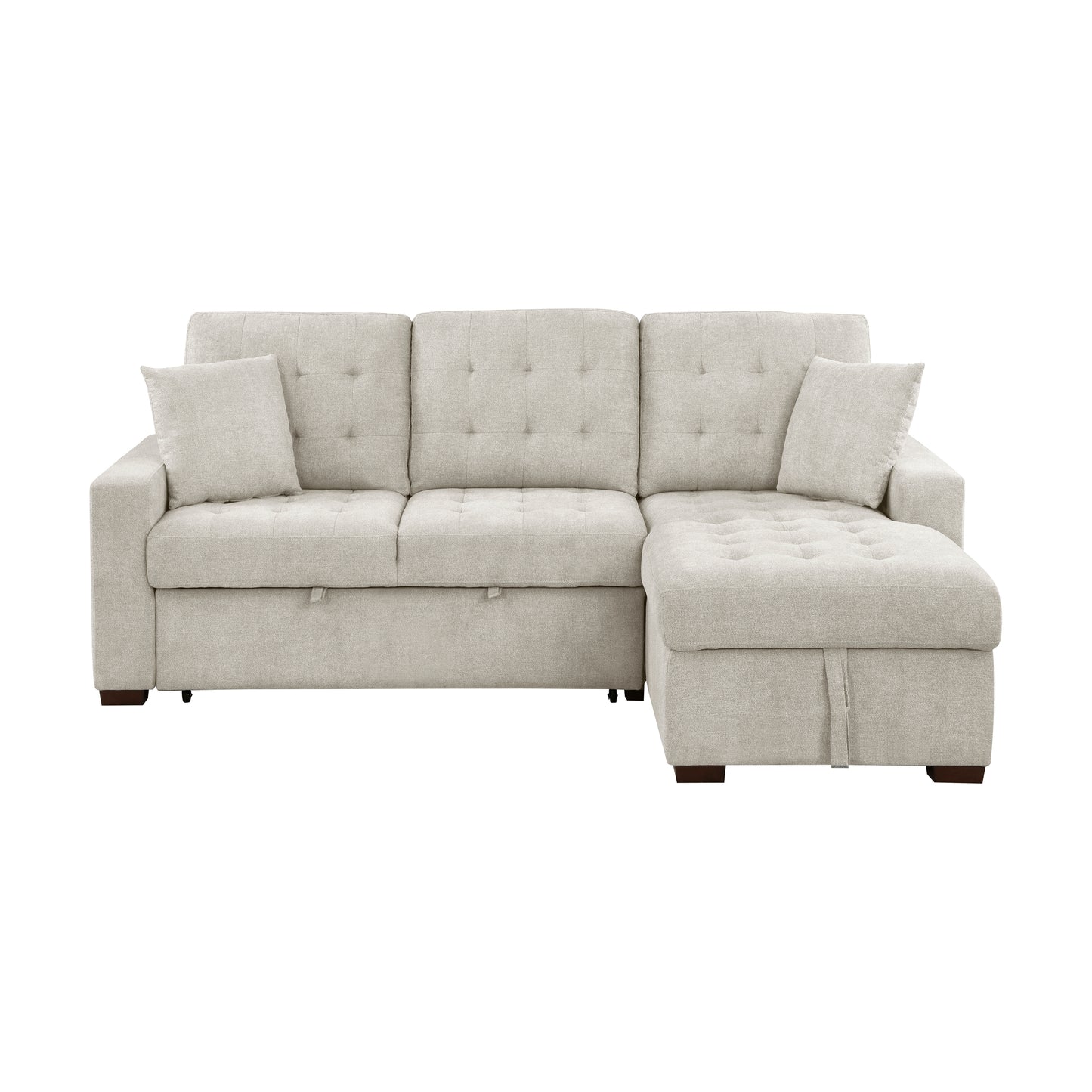 Homelegance Waitsfield Sand Sectional Sofa with Pull-Out Bed and Storage 9816SN-2LLRC