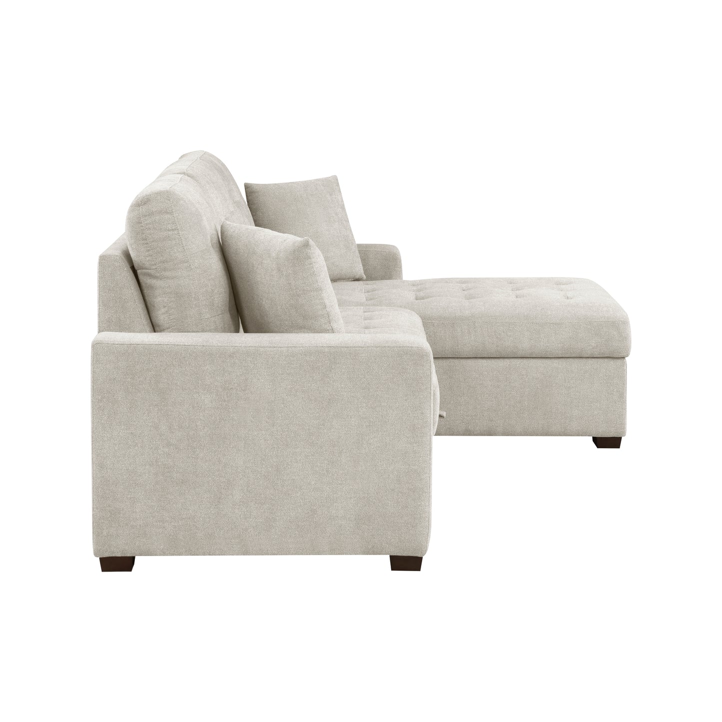 Homelegance Waitsfield Sand Sectional Sofa with Pull-Out Bed and Storage 9816SN-2LLRC