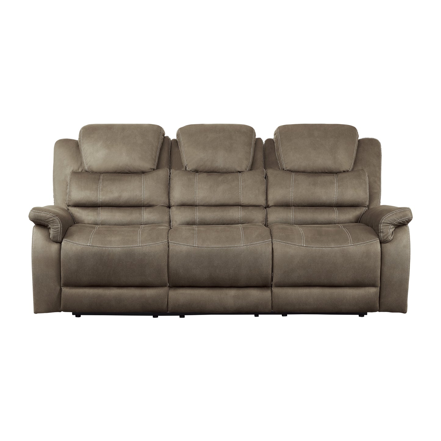 Homelegance Shola Brown Polished Microfiber Double Reclining Sectional Sofa 9848BR-3
