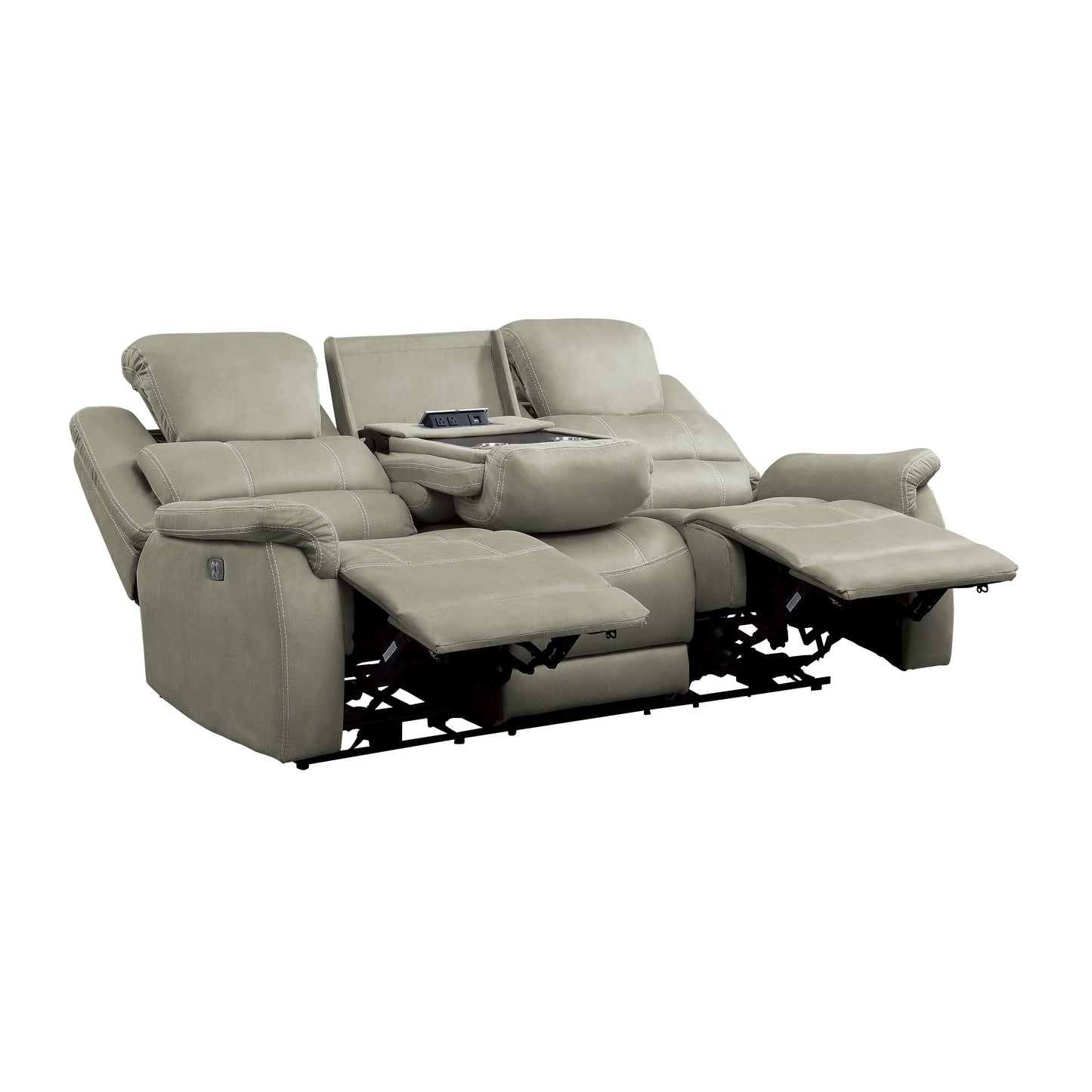 Homelegance Shola Gray Power Reclining Sectional Sofa 9848GY-3PWH