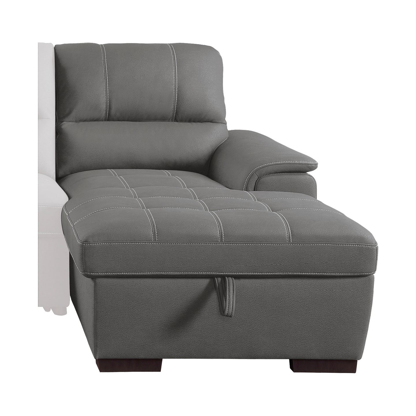 Homelegance Andes Gray Textured Microfiber Sectional Sofa with Pull-Out Bed 9858GY-SC