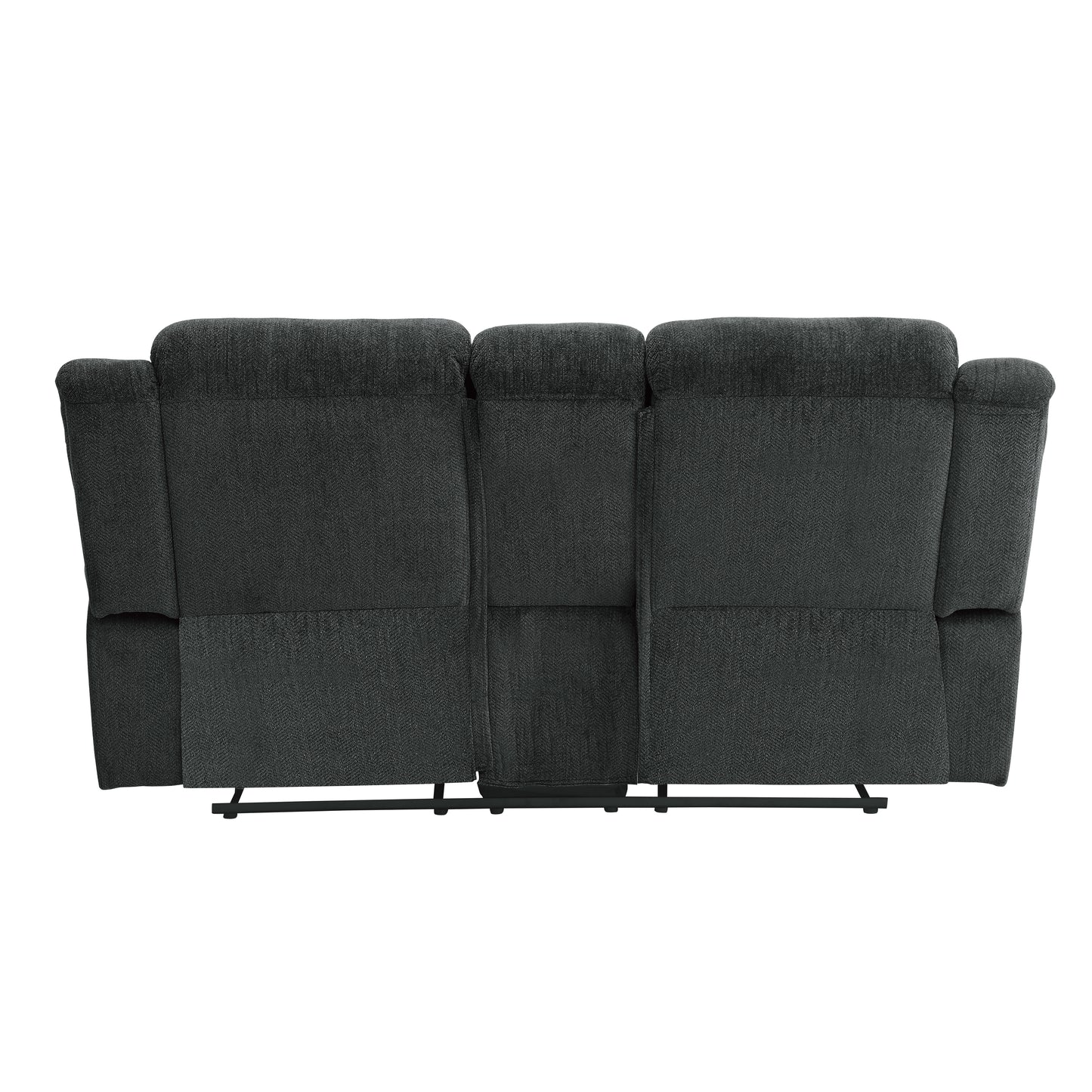 Homelegance Nutmeg Loveseat Reclining with Center Console in Charcoal Gray 9901CC-2