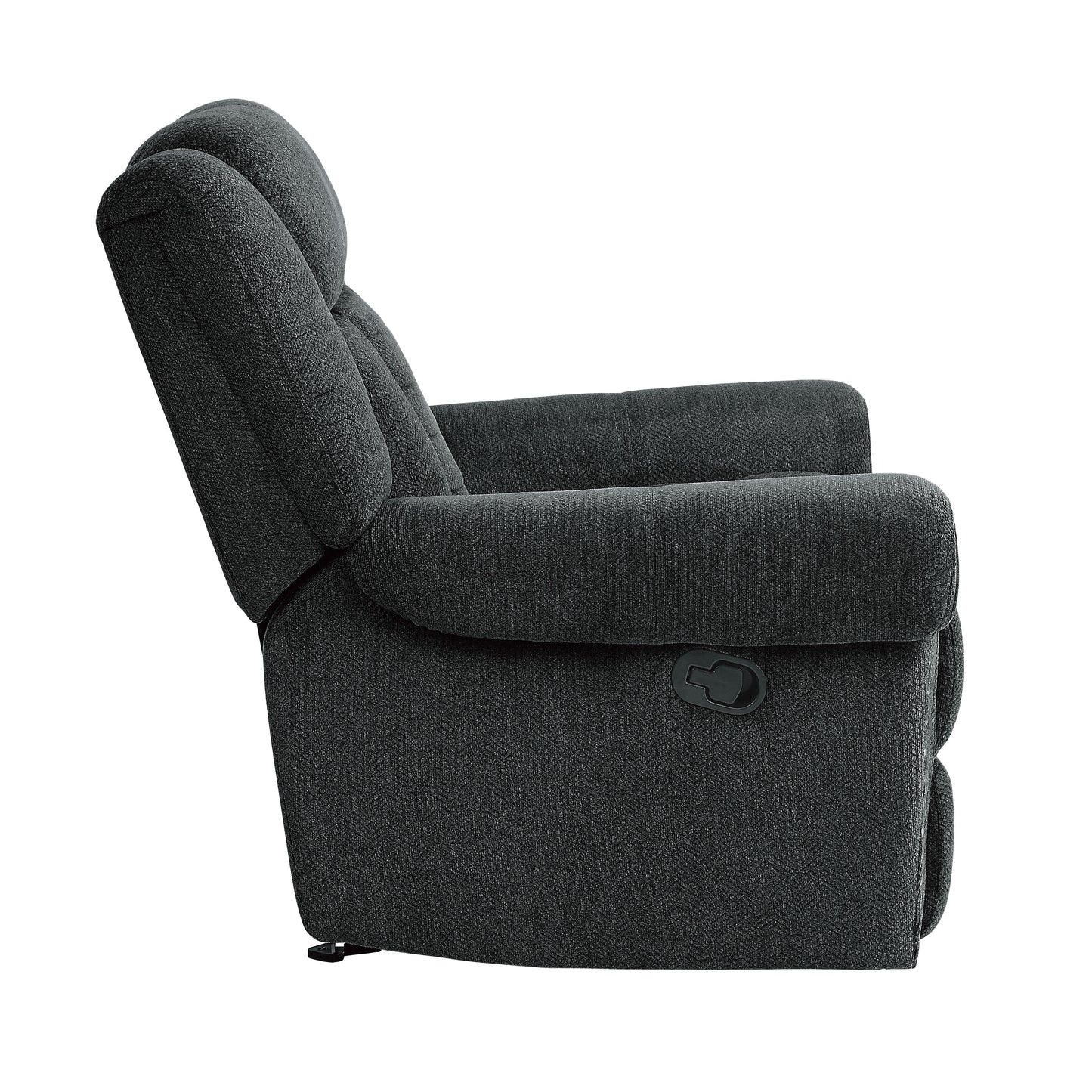 Homelegance Nutmeg Glider Recliner Charcoal Gray Upholstered Reclining Chair 9901CC-1