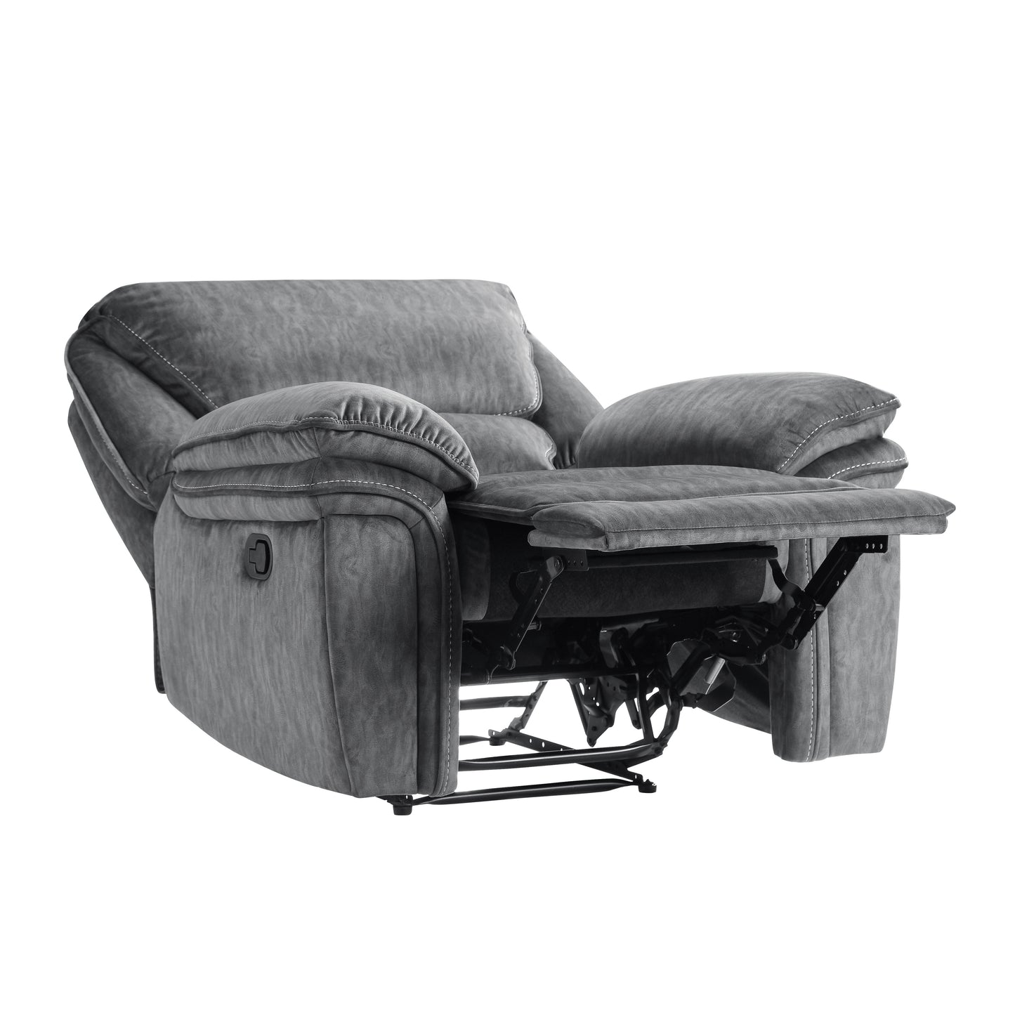 Homelegance Muirfield Reclining Chair in Gray Textured Microfiber 9913-1