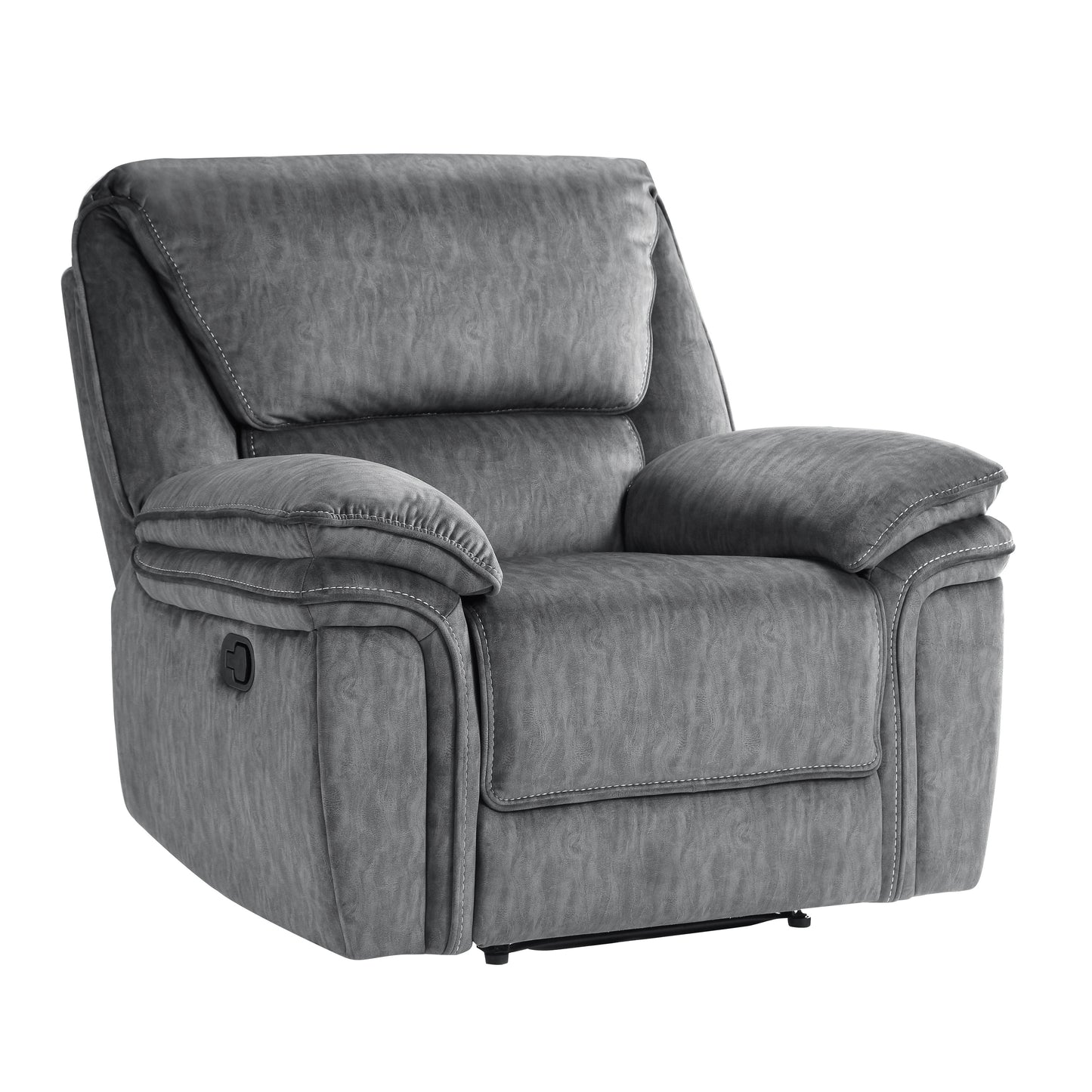 Homelegance Muirfield Reclining Chair in Gray Textured Microfiber 9913-1