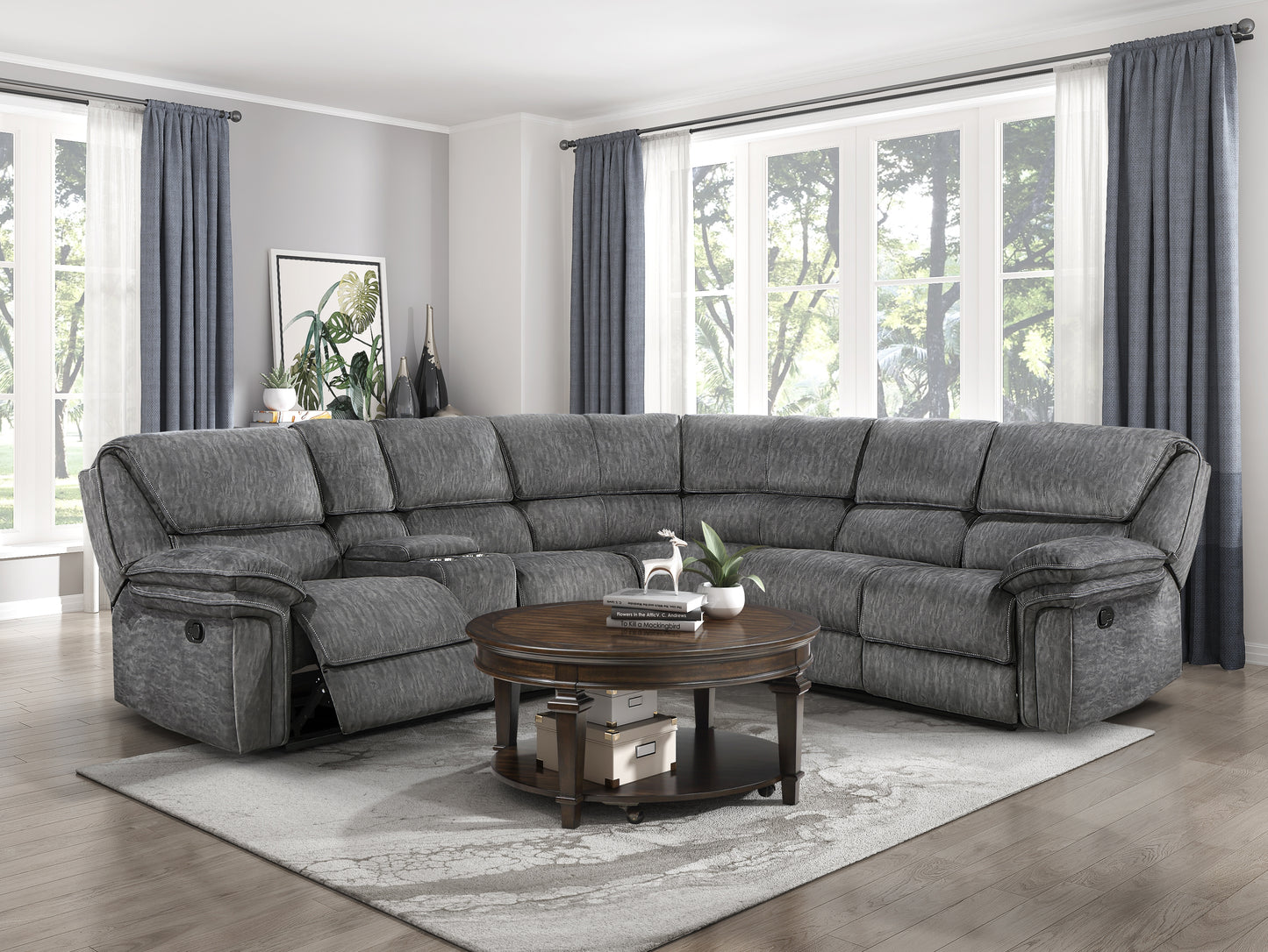 Homelegance Muirfield Sectional Sofa in Light Brown 9913-32LCN2R