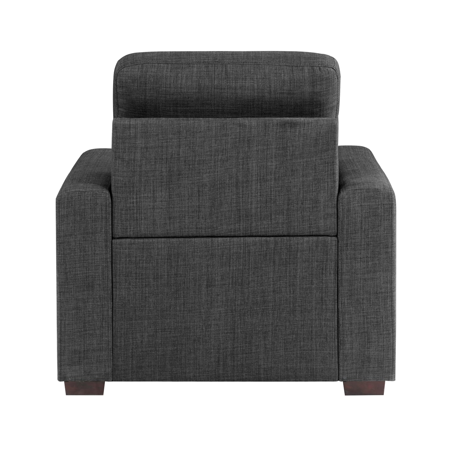 Homelegance McCafferty Accent Chair with Pull-out Ottoman in Dark Gray 9916DG-1