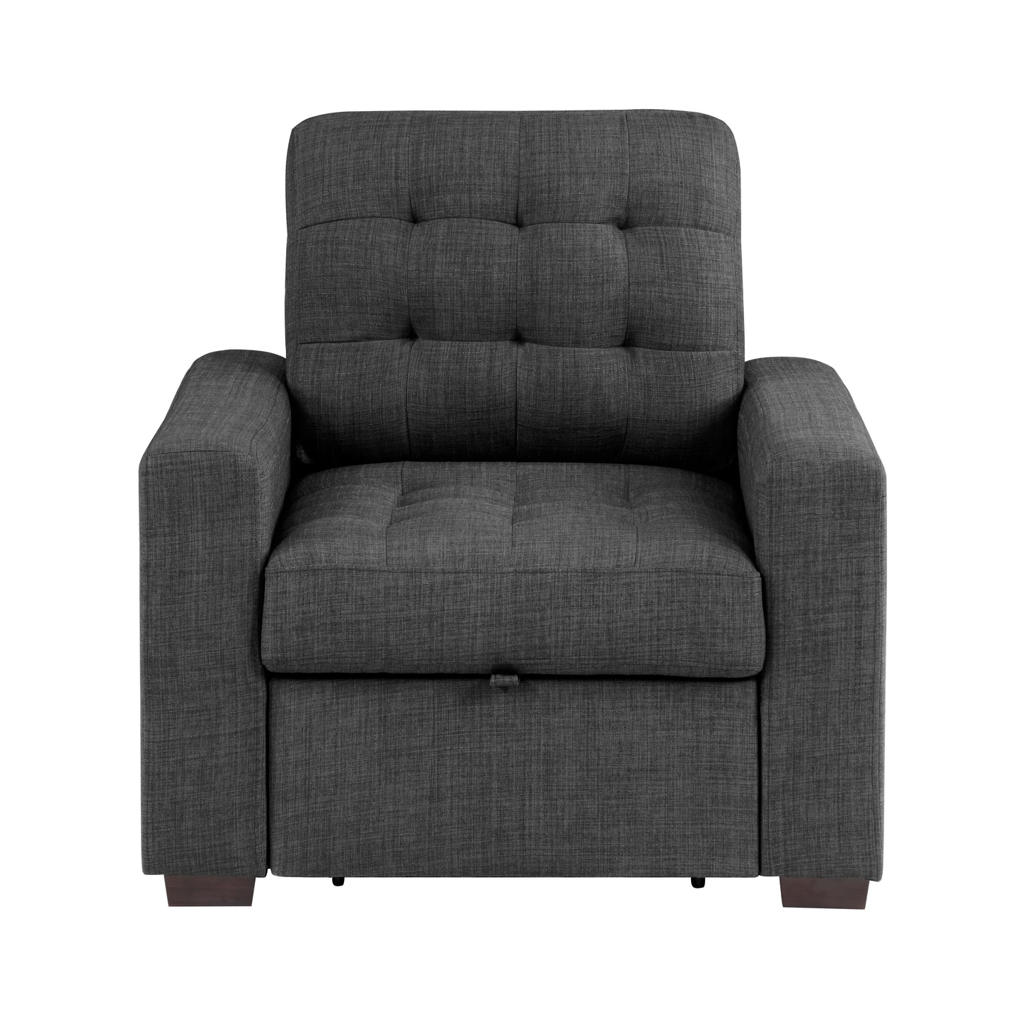 Homelegance McCafferty Accent Chair with Pull-out Ottoman in Dark Gray 9916DG-1