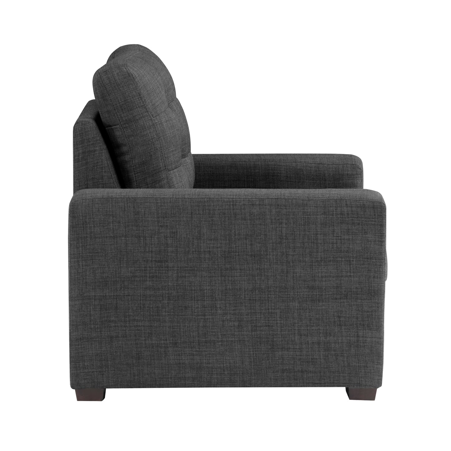 Homelegance McCafferty Accent Chair with Pull-out Ottoman in Dark Gray 9916DG-1
