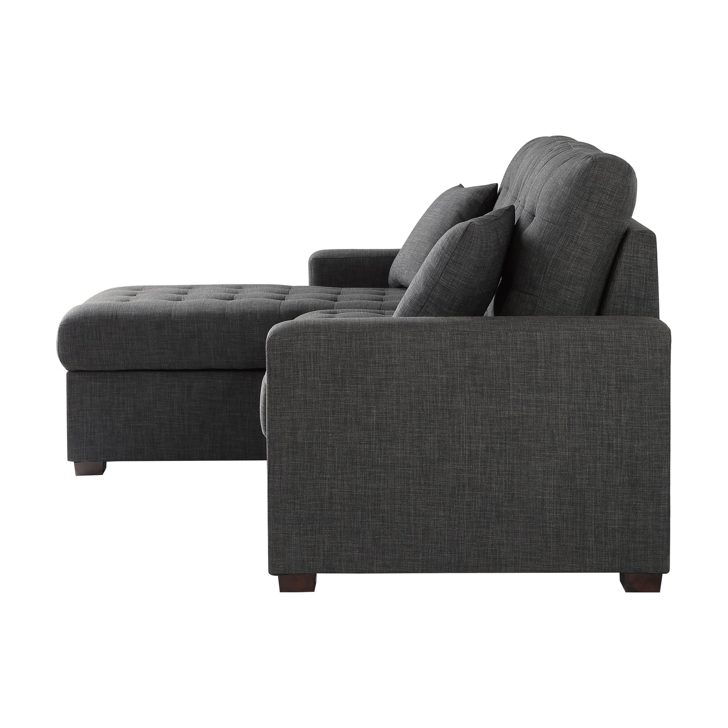 Homelegance McCafferty Dark Gray Sectional Sofa with Pull-Out Bed 9916DG-2LCRL