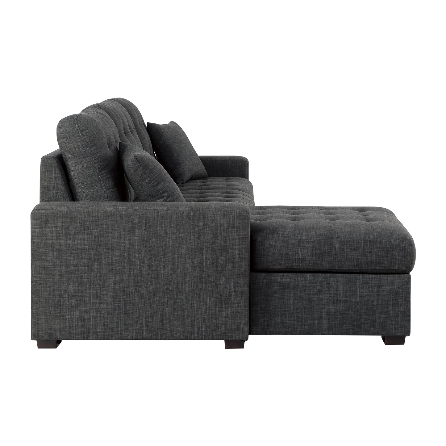 Homelegance McCafferty Dark Gray Sectional Sofa with Pull-Out Bed 9916DG-2LCRL
