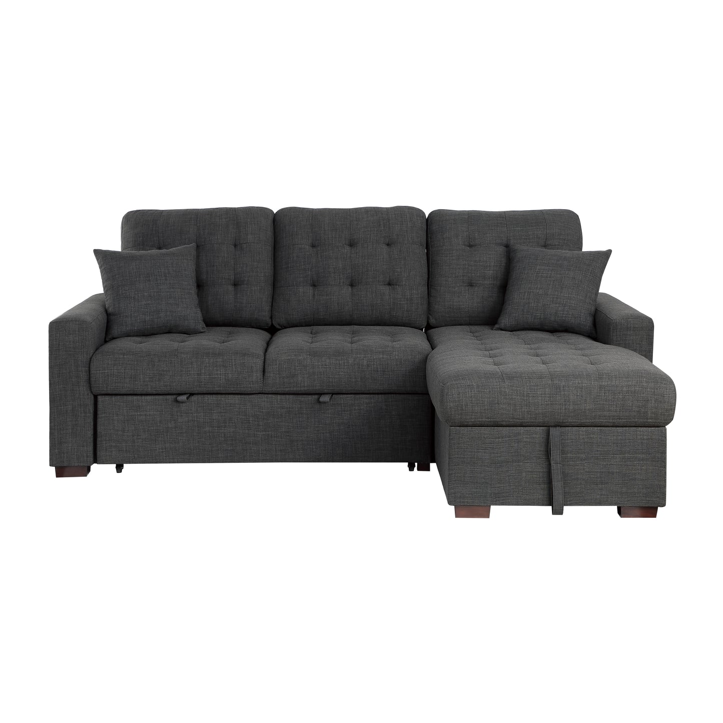 Homelegance McCafferty Dark Gray Sectional Sofa with Pull-Out Bed 9916DG-SC