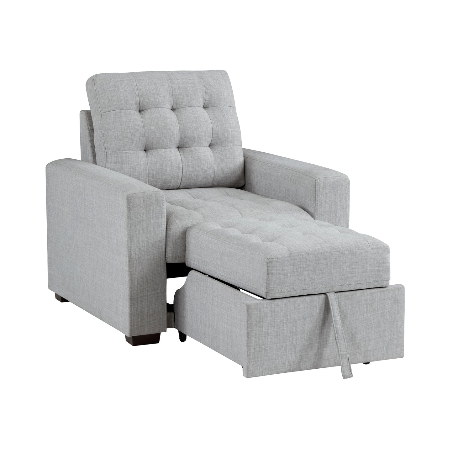 Homelegance McCafferty Accent Chair with Pull-out Ottoman in Gray 9916GY-1