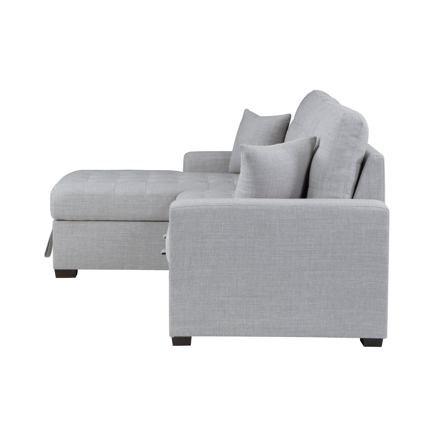 Homelegance McCafferty Gray Sectional Sofa with Pull-Out Bed and Storage 9916GY-2LCRL