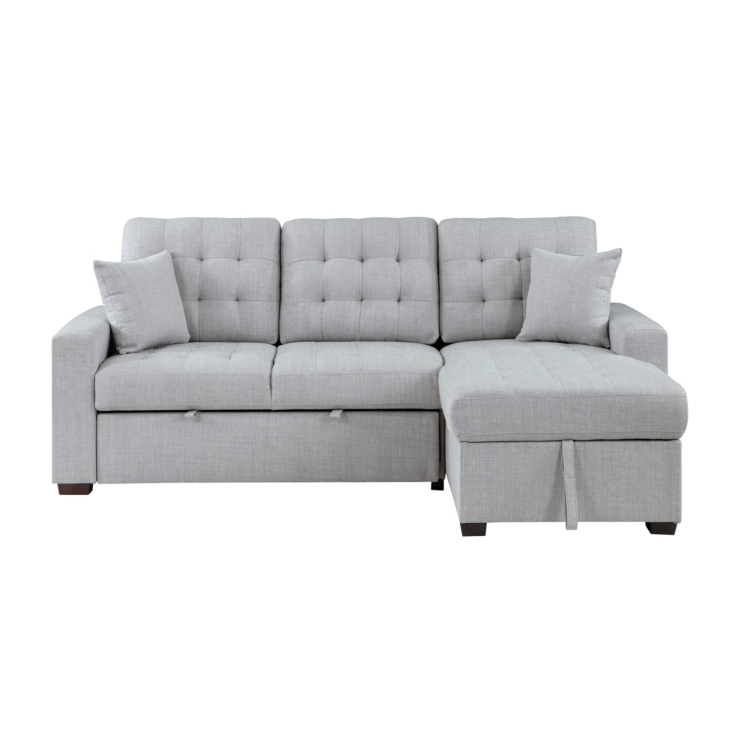 Homelegance McCafferty Gray Textured 2-Piece Sectional Sofa with Trundle Bed 9916GY-2LLRC