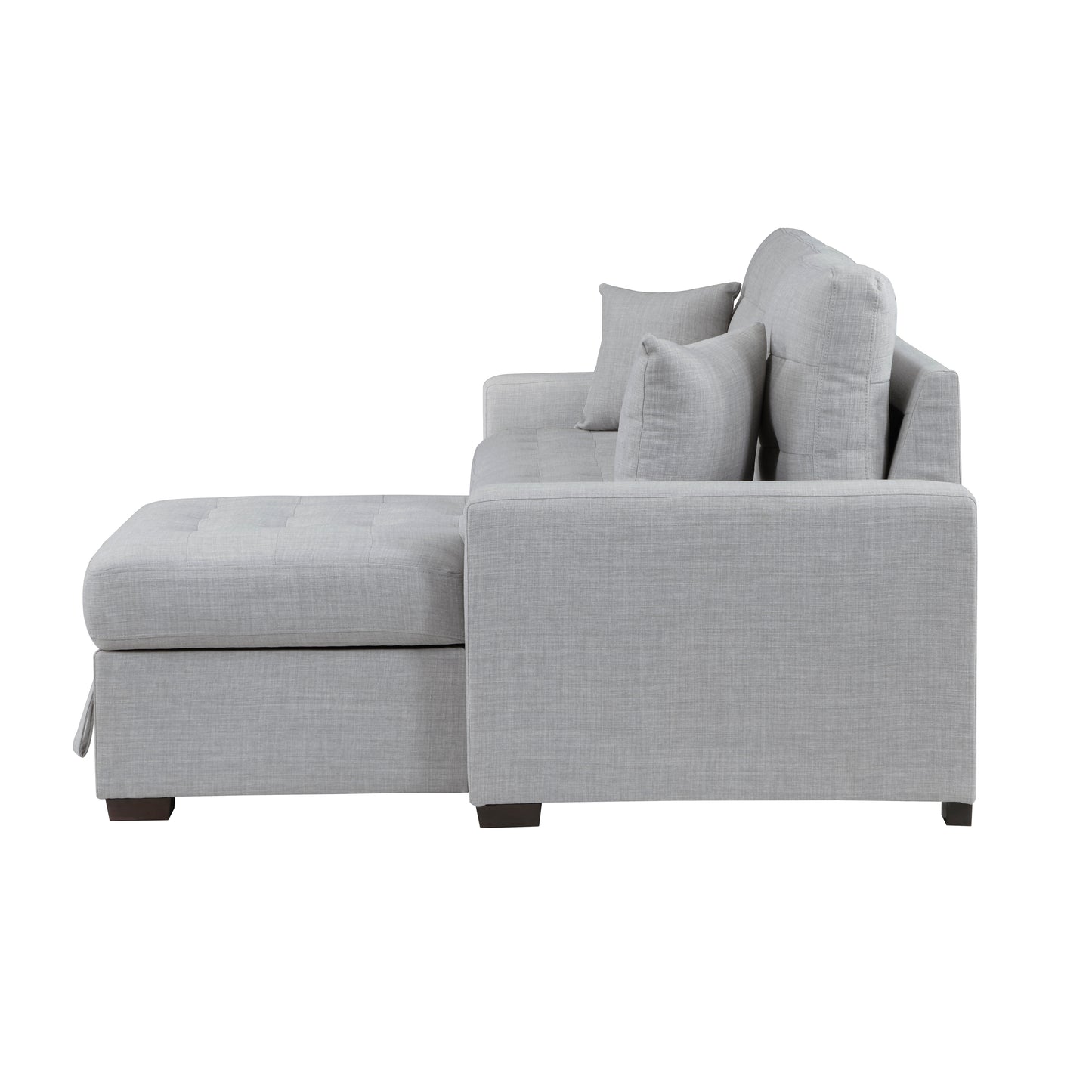 Homelegance McCafferty Gray Textured 2-Piece Sectional Sofa with Trundle Bed 9916GY-2LLRC