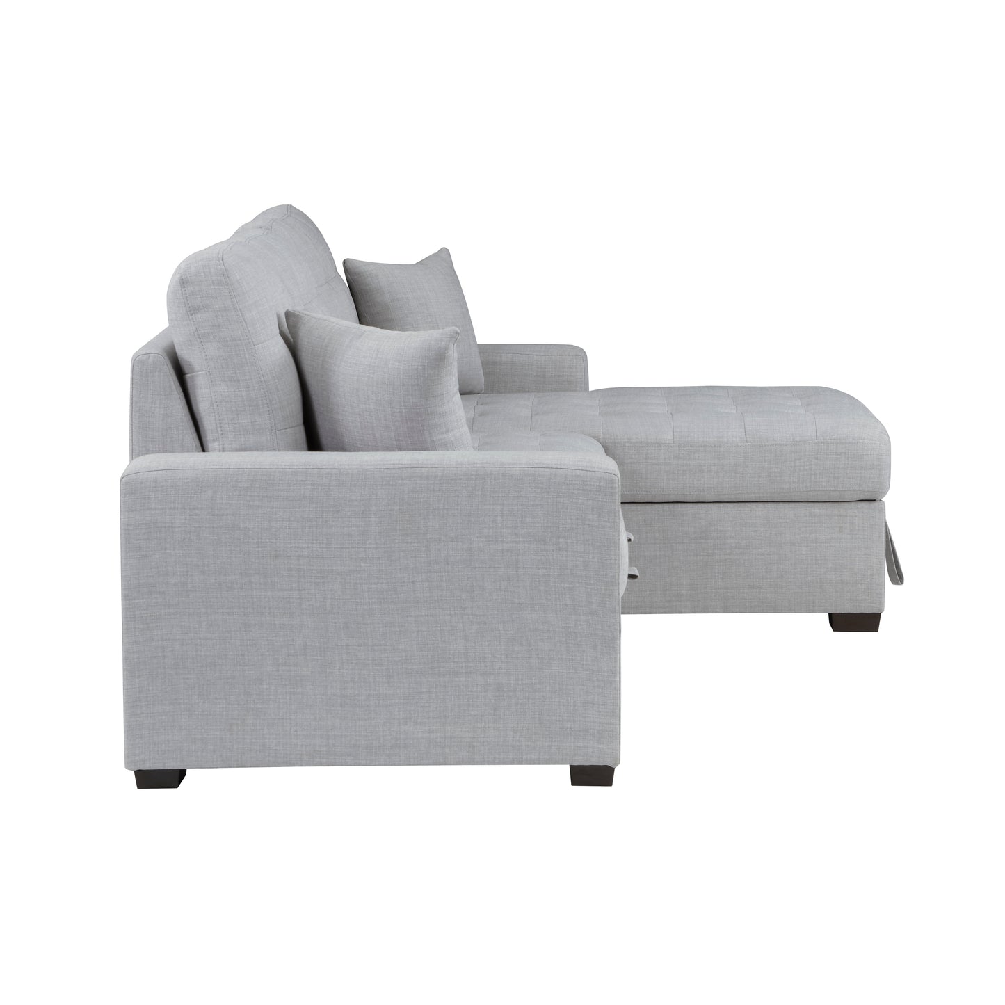 Homelegance McCafferty Gray Textured 2-Piece Sectional Sofa with Trundle Bed 9916GY-2LLRC
