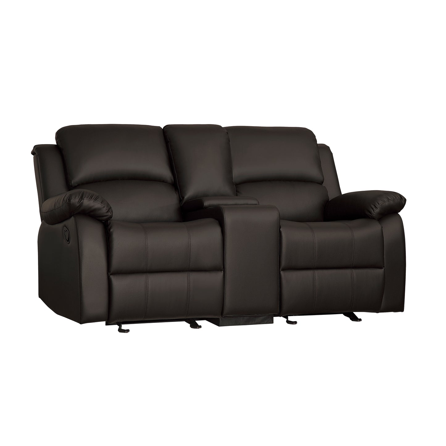 Homelegance Clarkdale Loveseat Glider Reclining Dark Brown 9928DBR-2