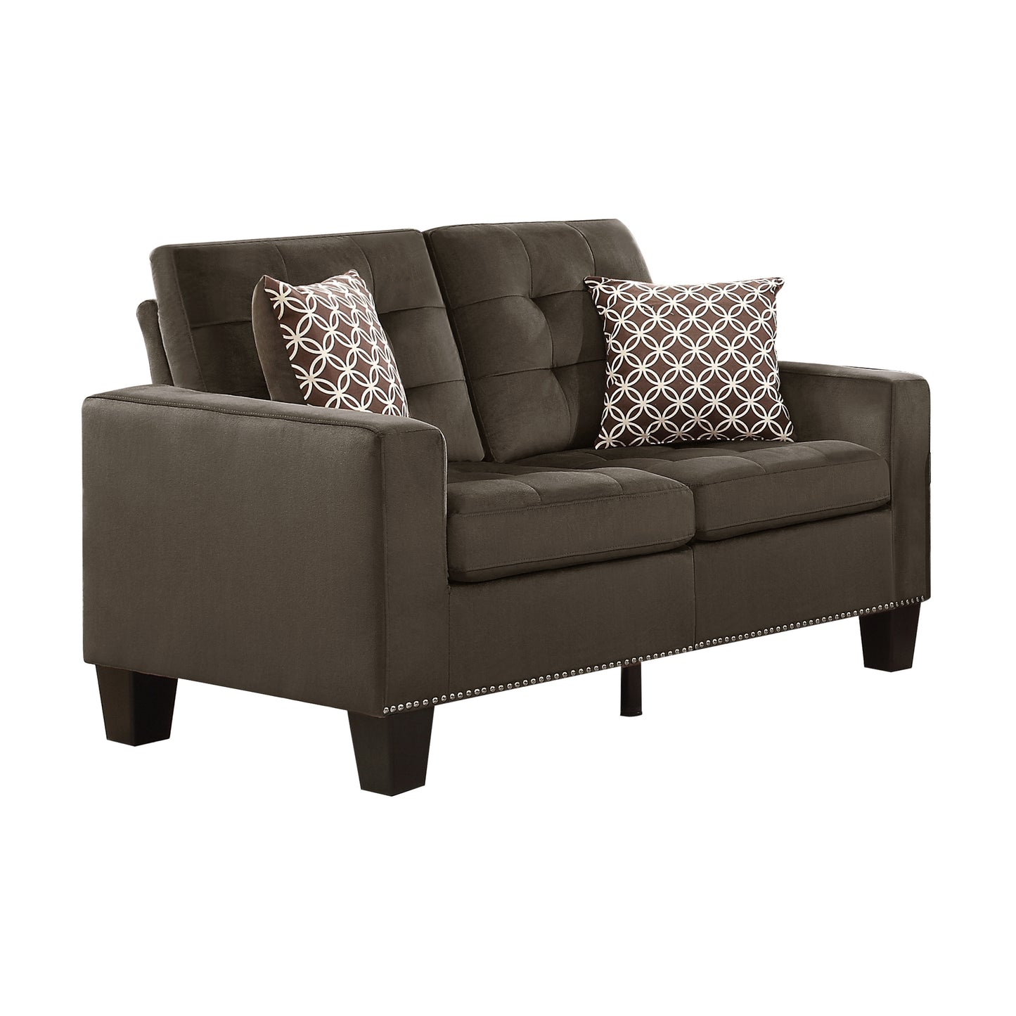 Homelegance Lantana Loveseat in Chocolate Microfiber 9957CH-2