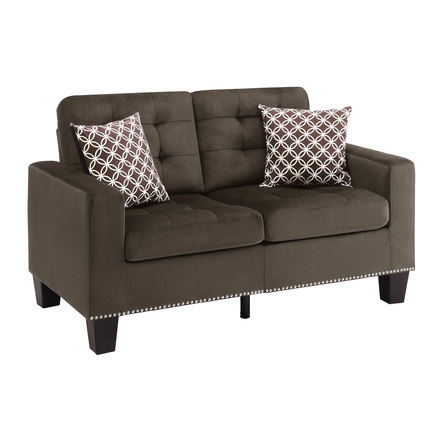 Homelegance Lantana Loveseat in Chocolate Microfiber 9957CH-2