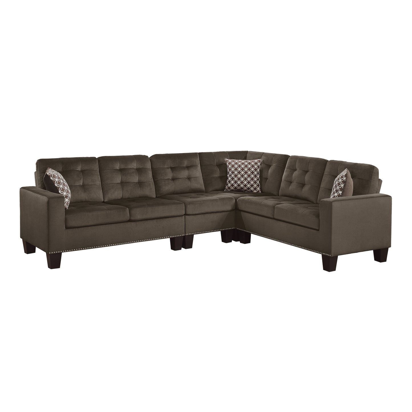 Homelegance Lantana Sectional Sofa in Charcoal 9957CH-SC