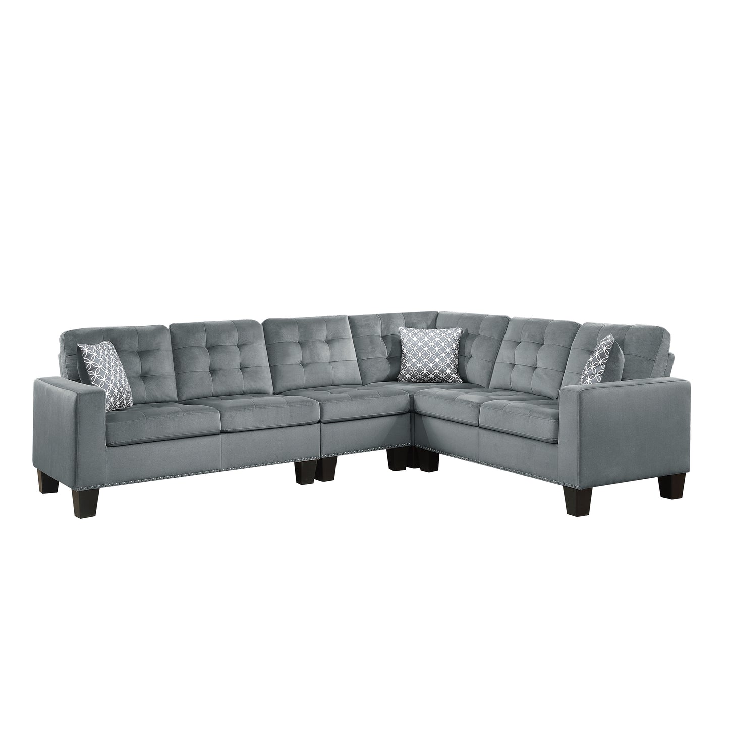 Homelegance Lantana Sectional Sofa in Gray 9957GY-SC for Stylish Living Spaces