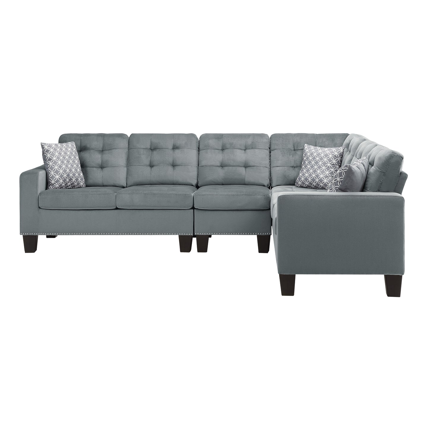 Homelegance Lantana Sectional Sofa in Gray 9957GY-SC for Stylish Living Spaces