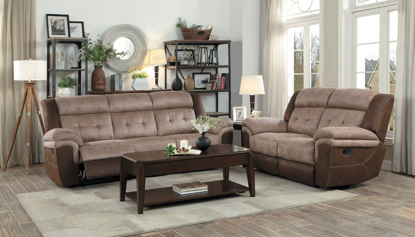 Homelegance Loveseat Reclining in 2-tone Brown 9980-2