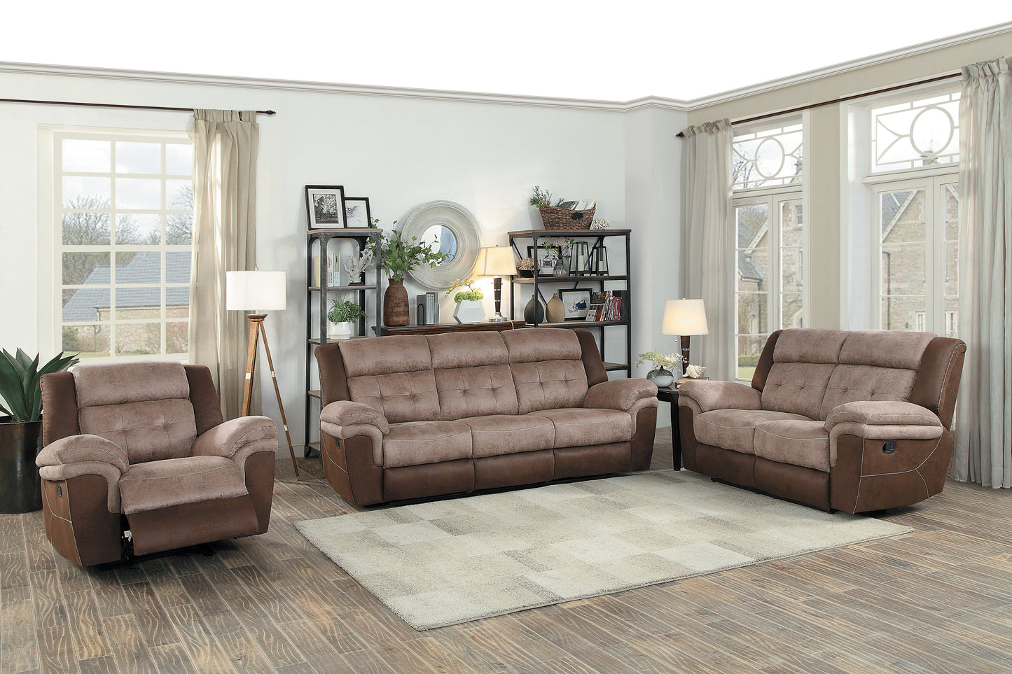 Homelegance Loveseat Reclining in 2-tone Brown 9980-2