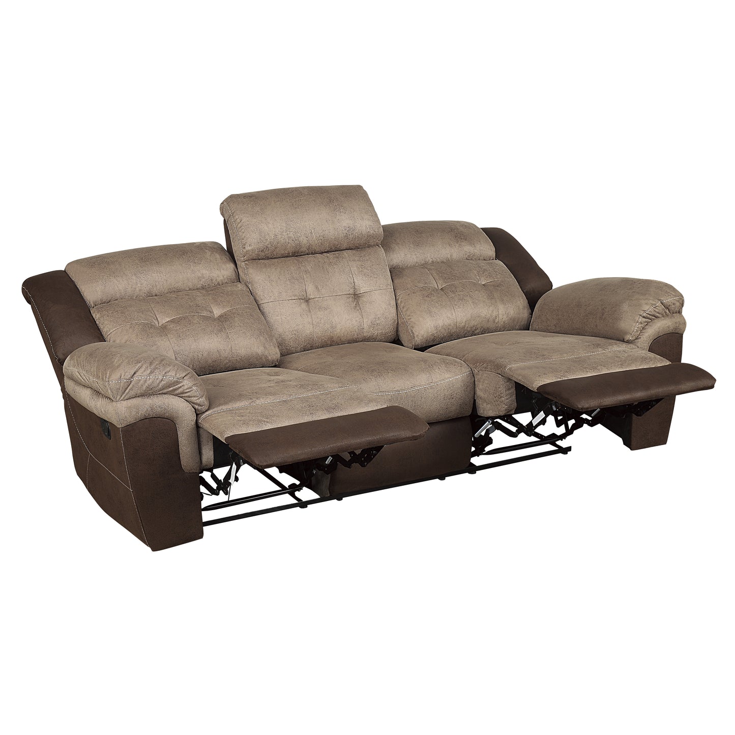 Homelegance Chai Sectional Sofa Two-Tone Brown Microfiber 9980-3
