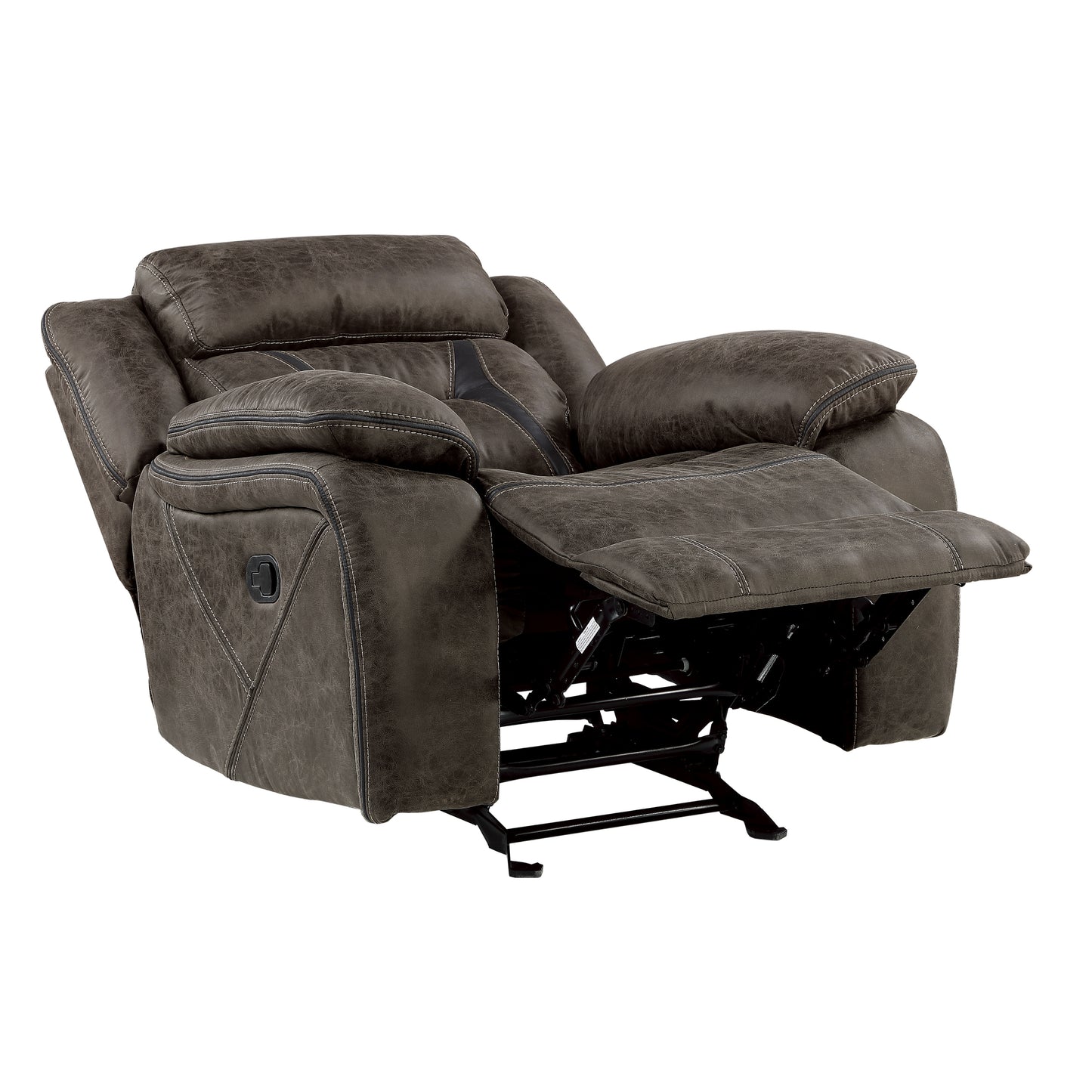 Homelegance Madrona Hill Glider Recliner Dark Brown Upholstered Reclining Chair 9989DB-1