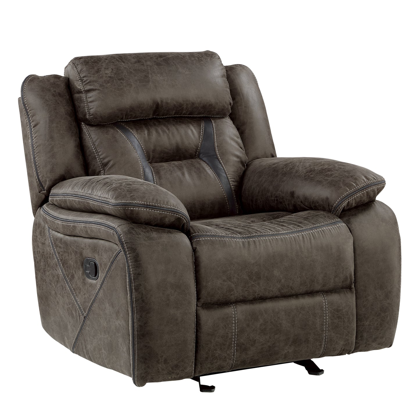 Homelegance Madrona Hill Glider Recliner Dark Brown Upholstered Reclining Chair 9989DB-1