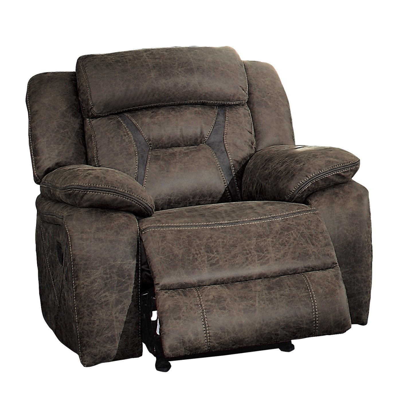 Homelegance Madrona Hill Glider Recliner Dark Brown Upholstered Reclining Chair 9989DB-1