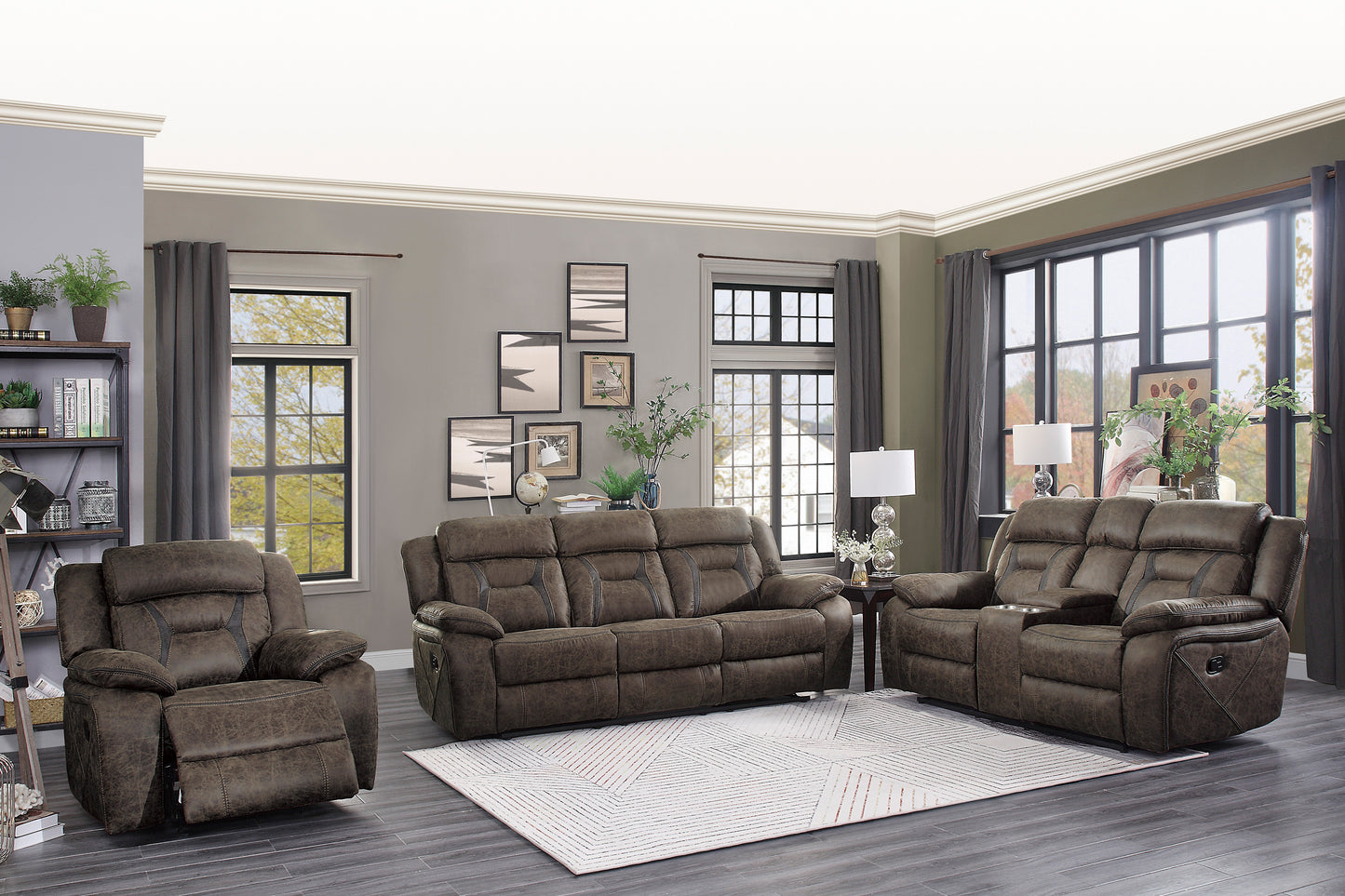 Homelegance Madrona Hill Glider Recliner Dark Brown Upholstered Reclining Chair 9989DB-1