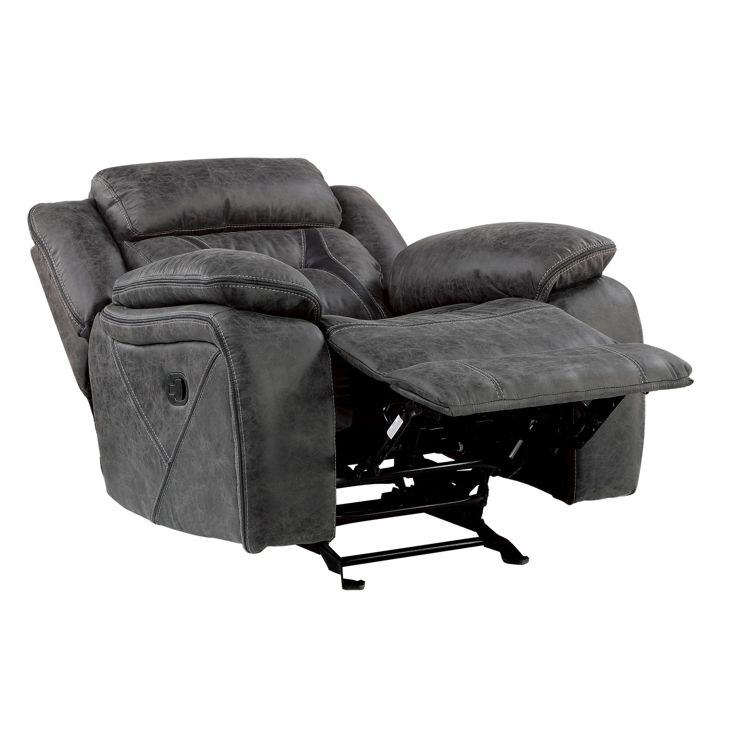 Homelegance Madrona Hill Glider Recliner Chair in Gray 9989GY-1