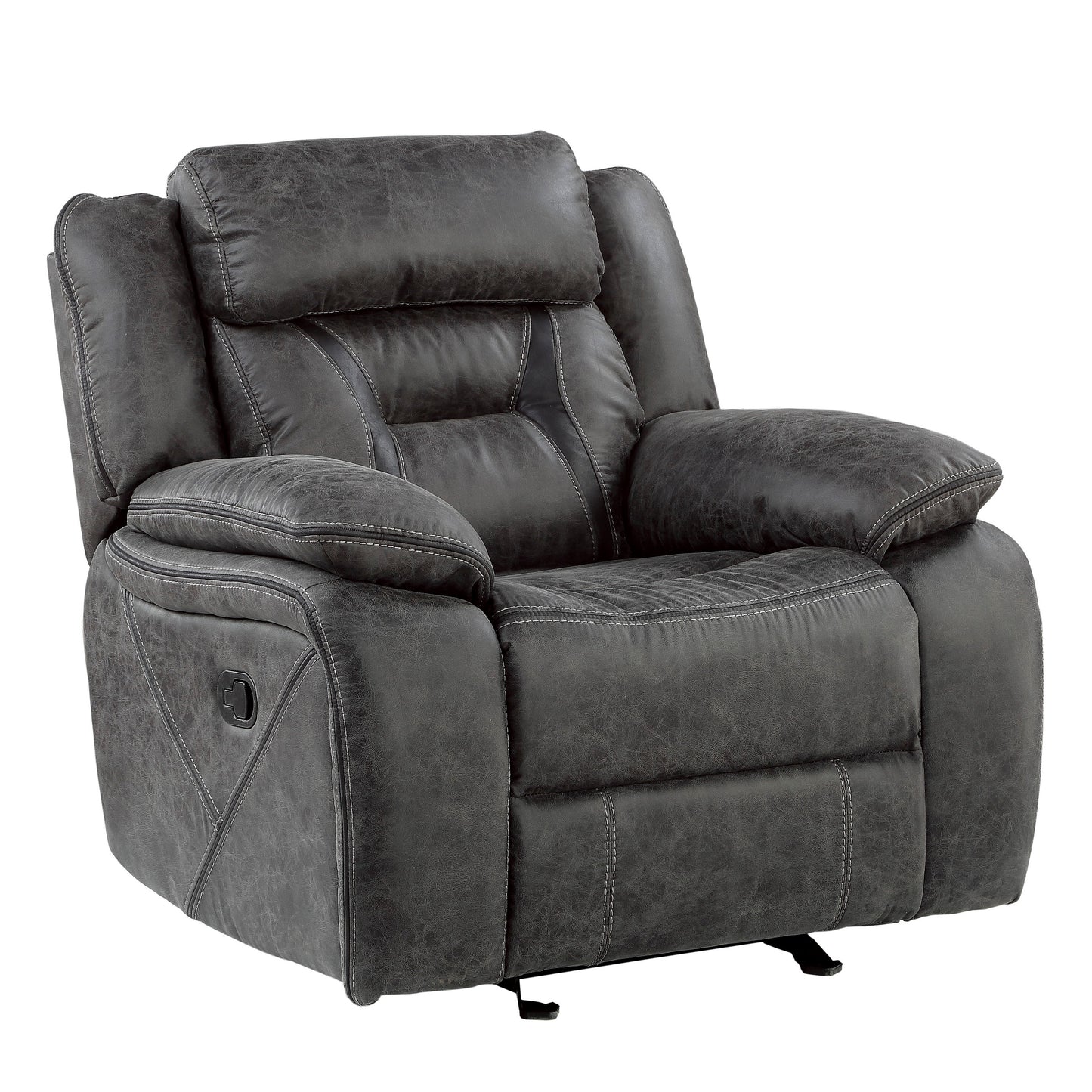 Homelegance Madrona Hill Glider Recliner Chair in Gray 9989GY-1
