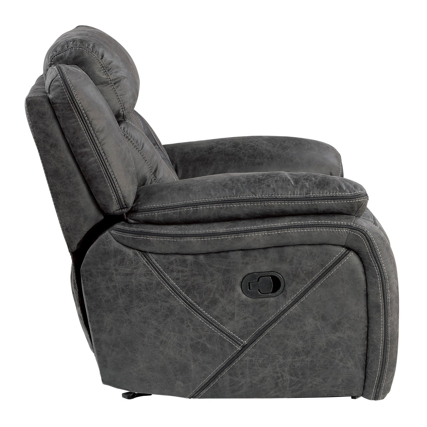 Homelegance Madrona Hill Glider Recliner Chair in Gray 9989GY-1