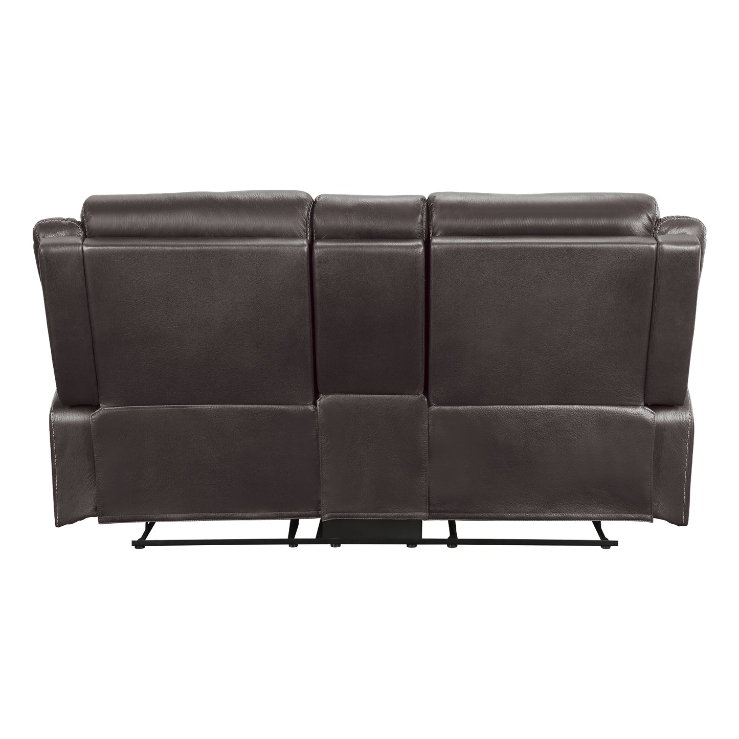 Homelegance Yerba Dark Brown Glider Reclining Loveseat with Center Console 9990DB-2