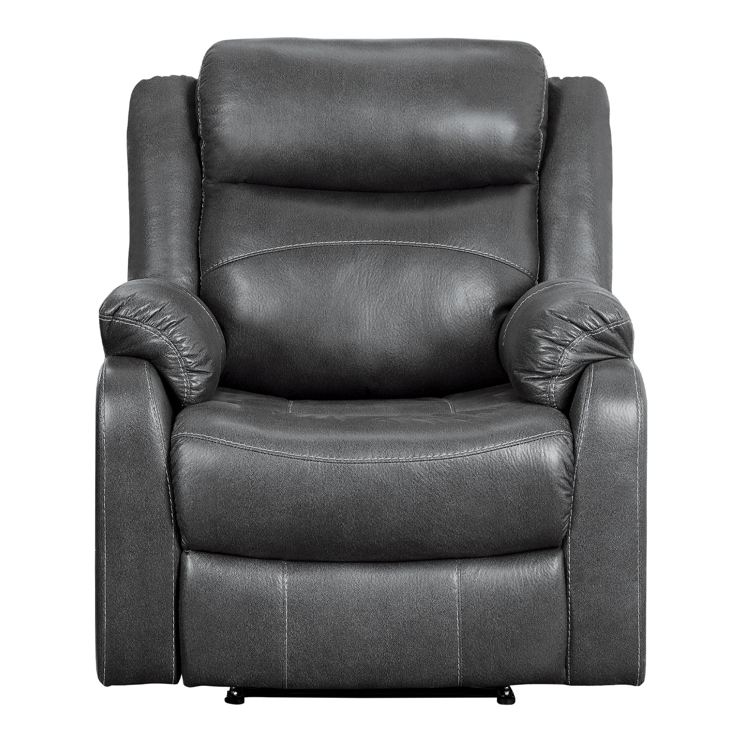 Homelegance Yerba Reclining Chair in Gray Polished Microfiber 9990GY-1