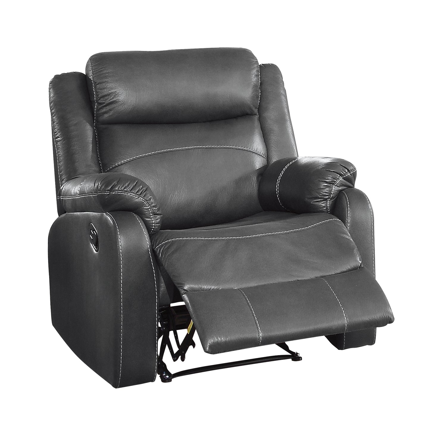 Homelegance Yerba Reclining Chair in Gray Polished Microfiber 9990GY-1