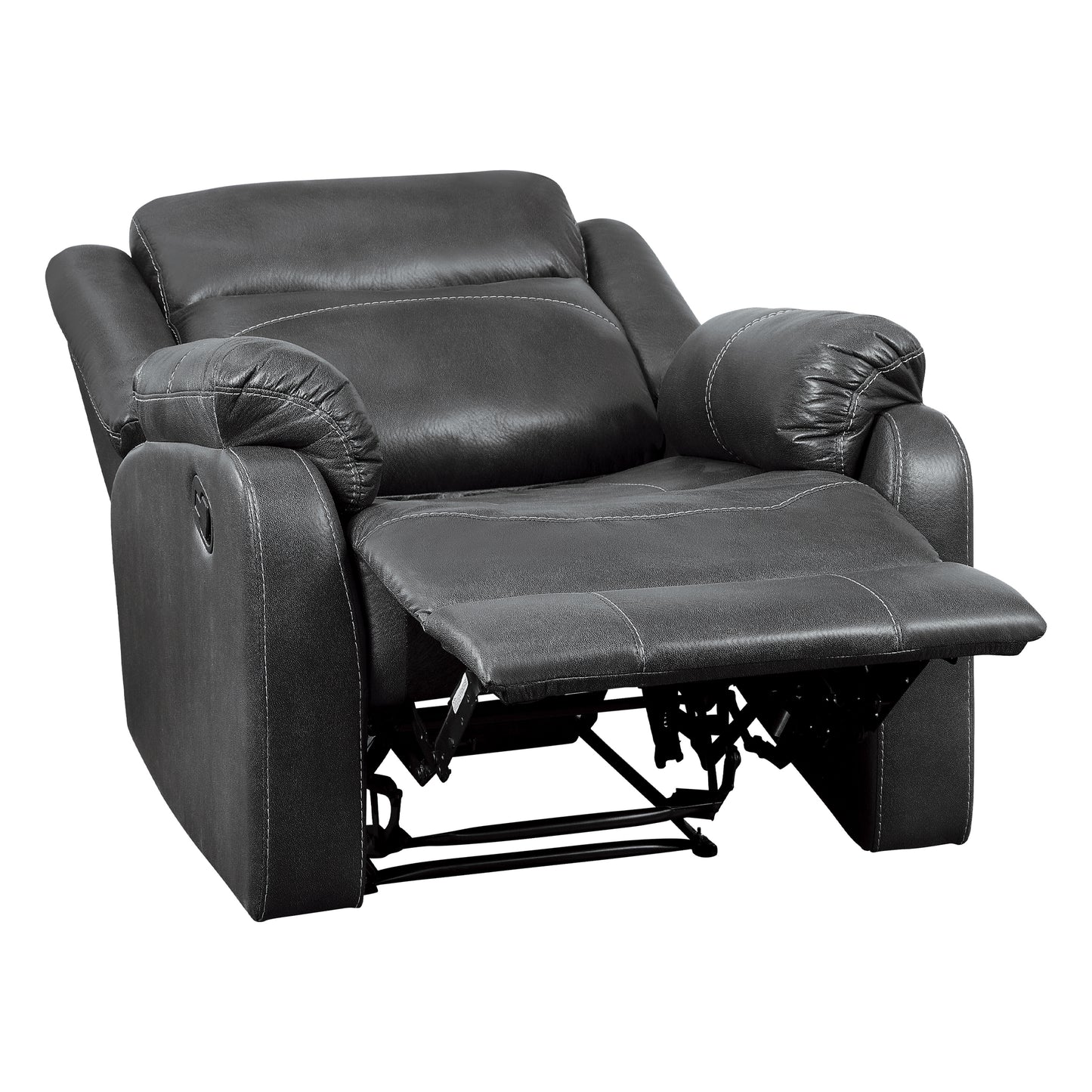 Homelegance Yerba Reclining Chair in Gray Polished Microfiber 9990GY-1