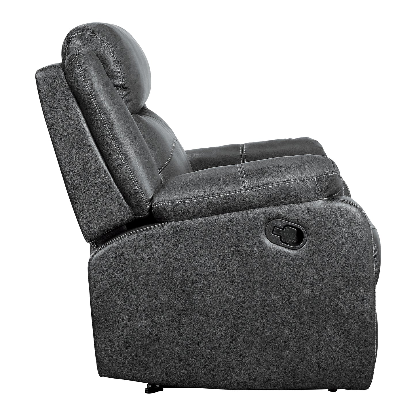 Homelegance Yerba Reclining Chair in Gray Polished Microfiber 9990GY-1