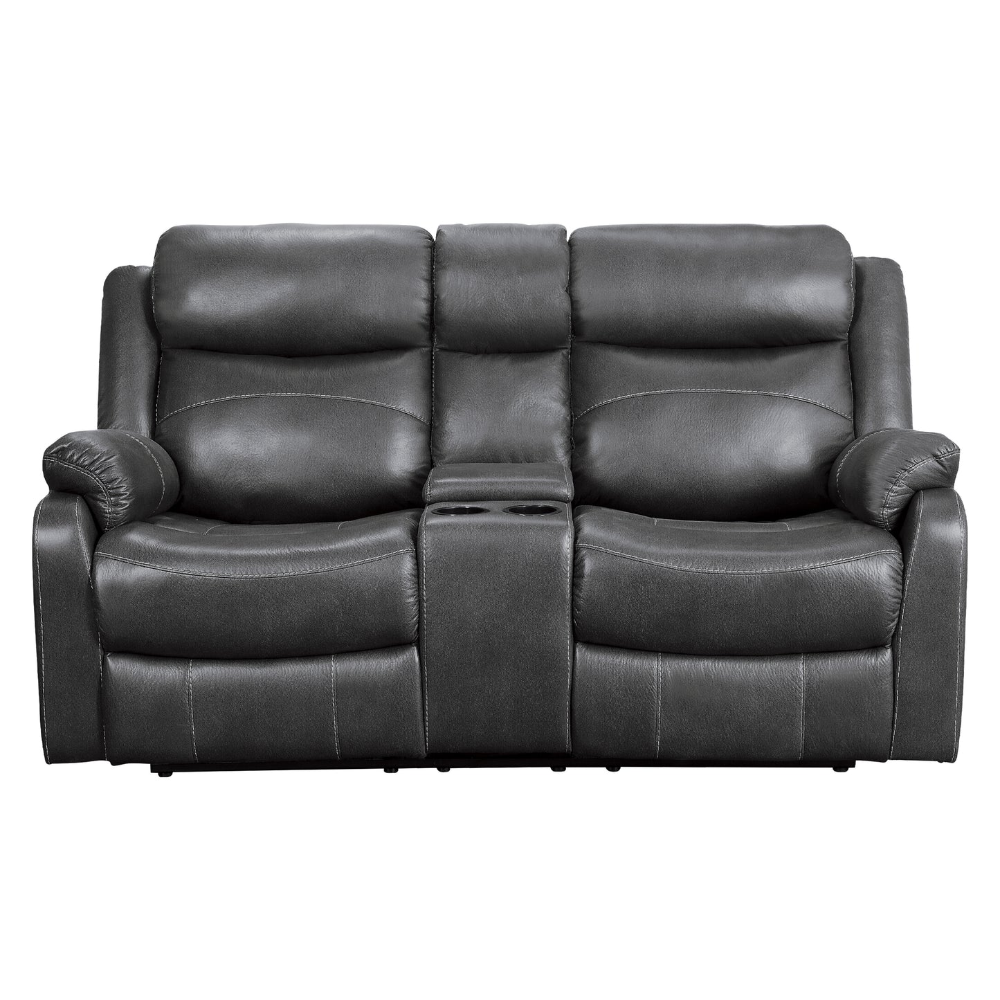 Homelegance Yerba Glider Reclining Gray with Center Console 9990GY-2